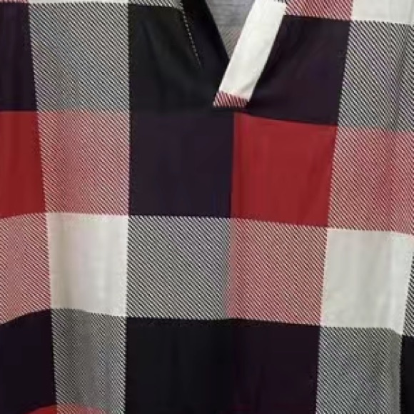 🆕L/S Modern Plaid Blouse in Red, White, Purple and Black: Size XL - Picture 3 of 9